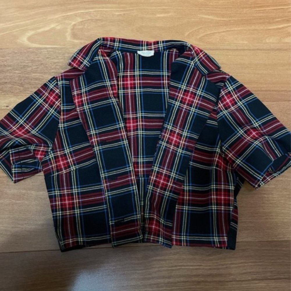 John Galt Vivian Top Red Plaid (One Size)